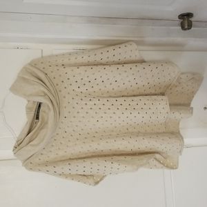 Love stitch poncho perforated sweater one size